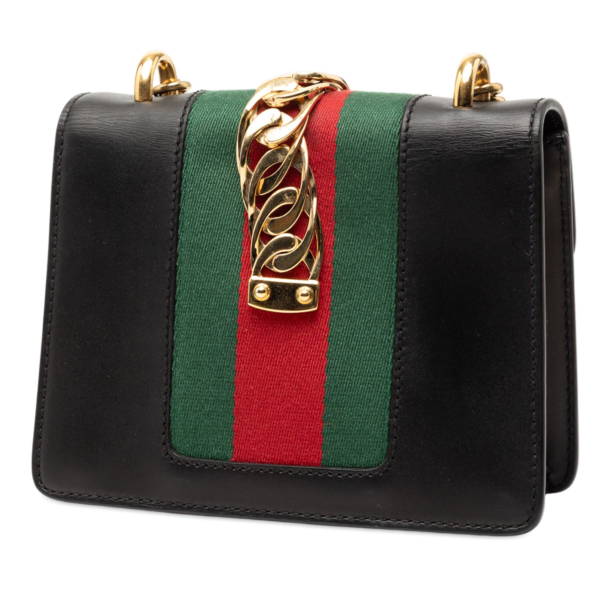 Gucci Gucci Mini Leather Web Sylvie Chain Crossbody Size ONE SIZE - 2 Thumbnail