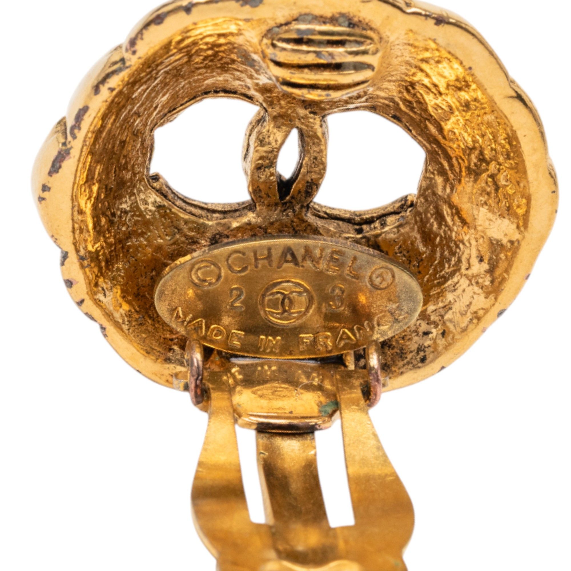 Chanel Chanel Gold Plated CC Round Clip On Earrings Size ONE SIZE - 3 Thumbnail