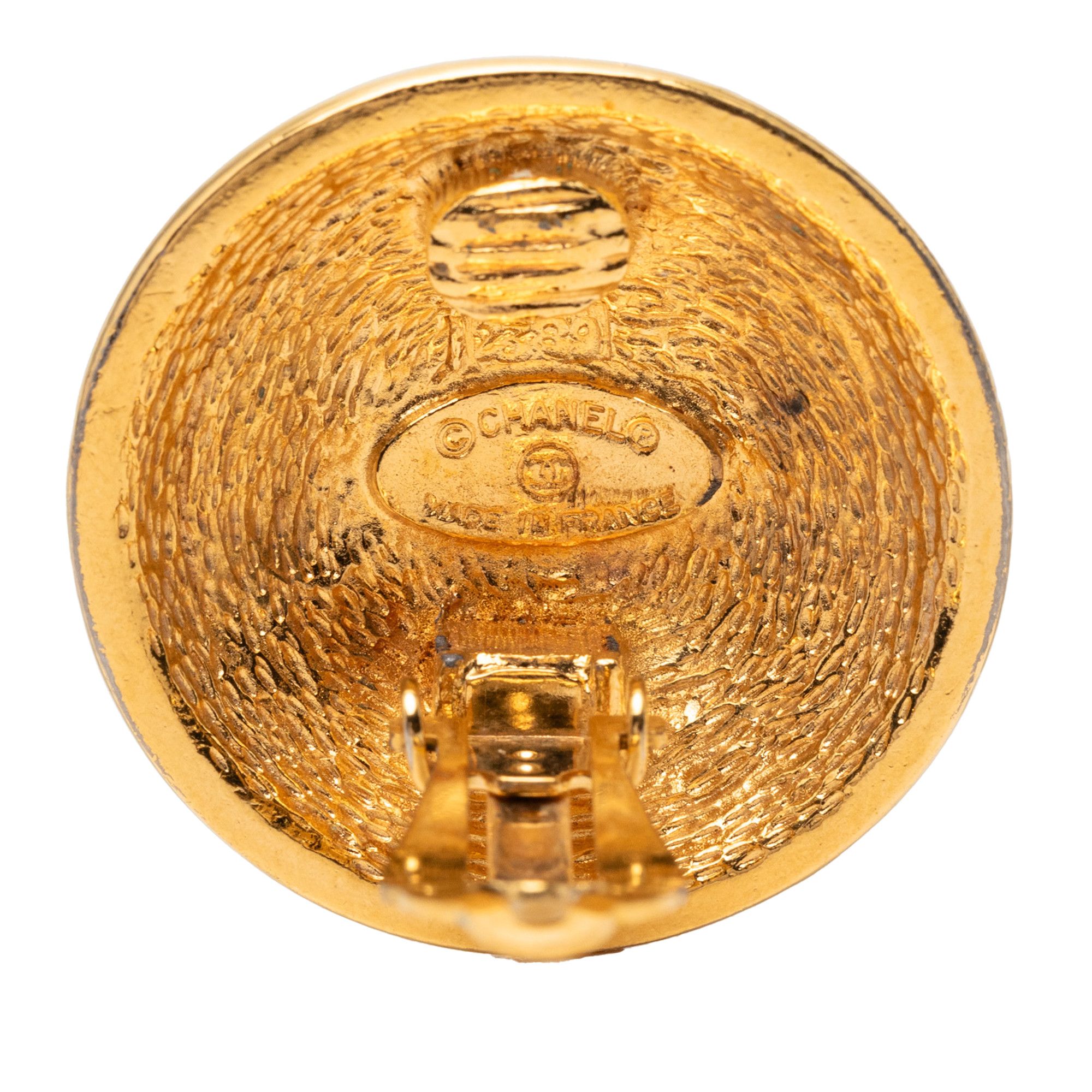 Chanel Chanel Gold Plated CC Quilted Round Clip On Earrings Size ONE SIZE - 3 Thumbnail
