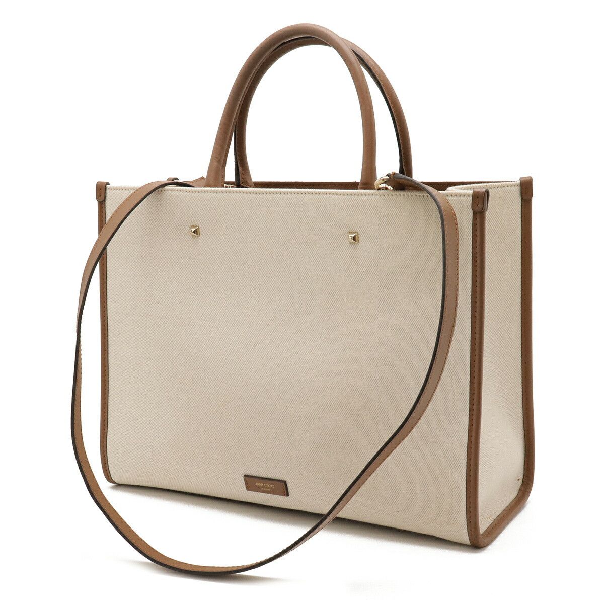 Jimmy Choo Jimmy Choo Jimmy Choo Varenne M Tote Canvas Calf Leather 2way Bag Textile Tote Bag DUTY FREE for USA Size ONE SIZE - 2 Thumbnail