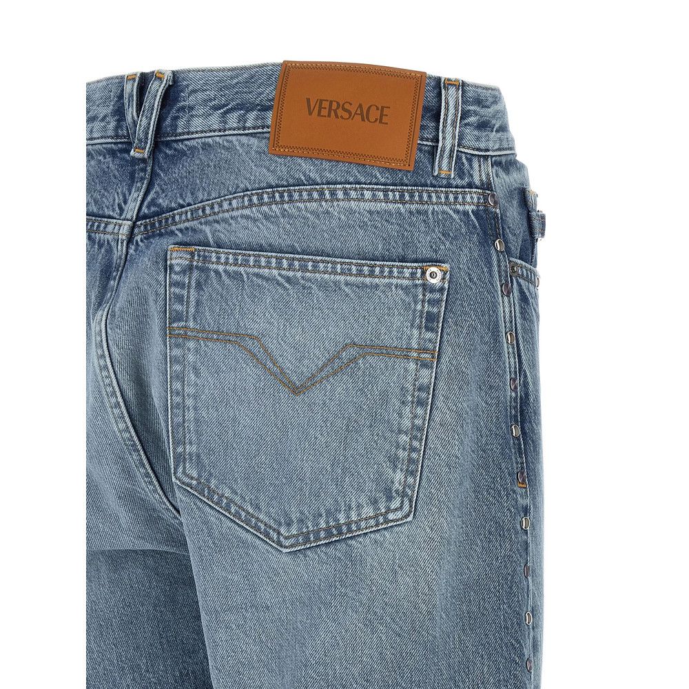 Versace Versace BLUE Denim - Regular & Straight-Leg Jeans Size US 32 / EU 48 - 2 Thumbnail