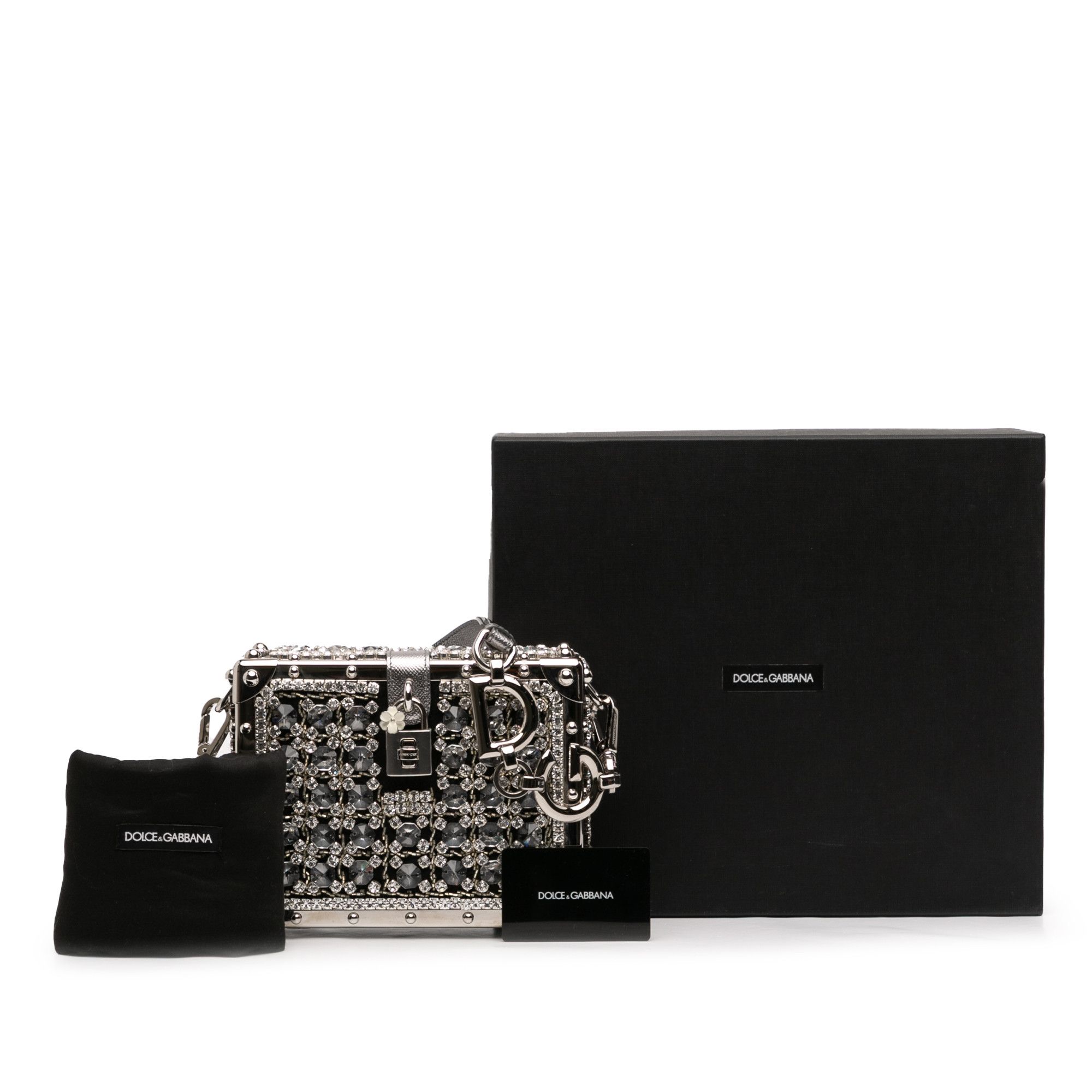 Dolce & Gabbana Dolce & Gabbana Rhinestone Embellished Jacquard Dolce Box Bag Size ONE SIZE - 11 Thumbnail