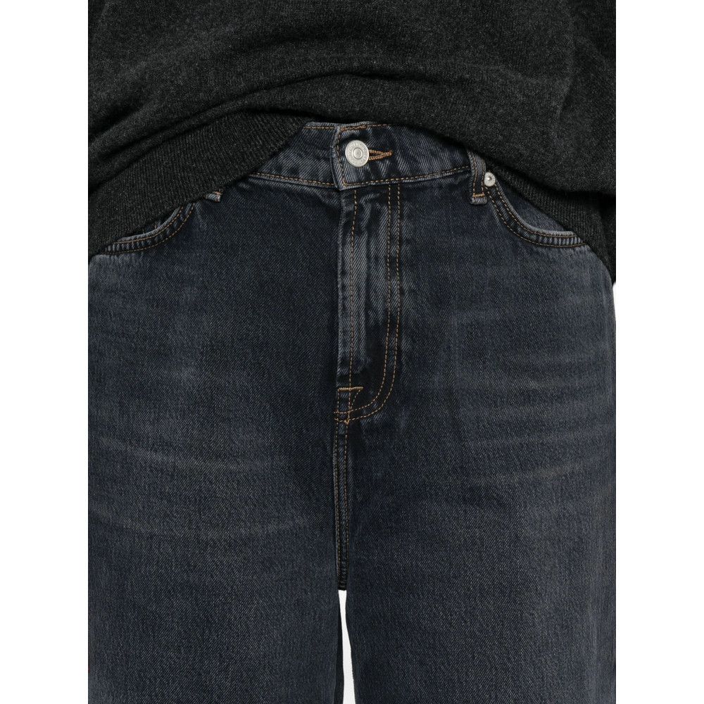 7 For All Mankind 7 For All Mankind BLACK Denim - Wide-Leg Jeans Size 27" / US 4 / IT 40 - 3 Thumbnail