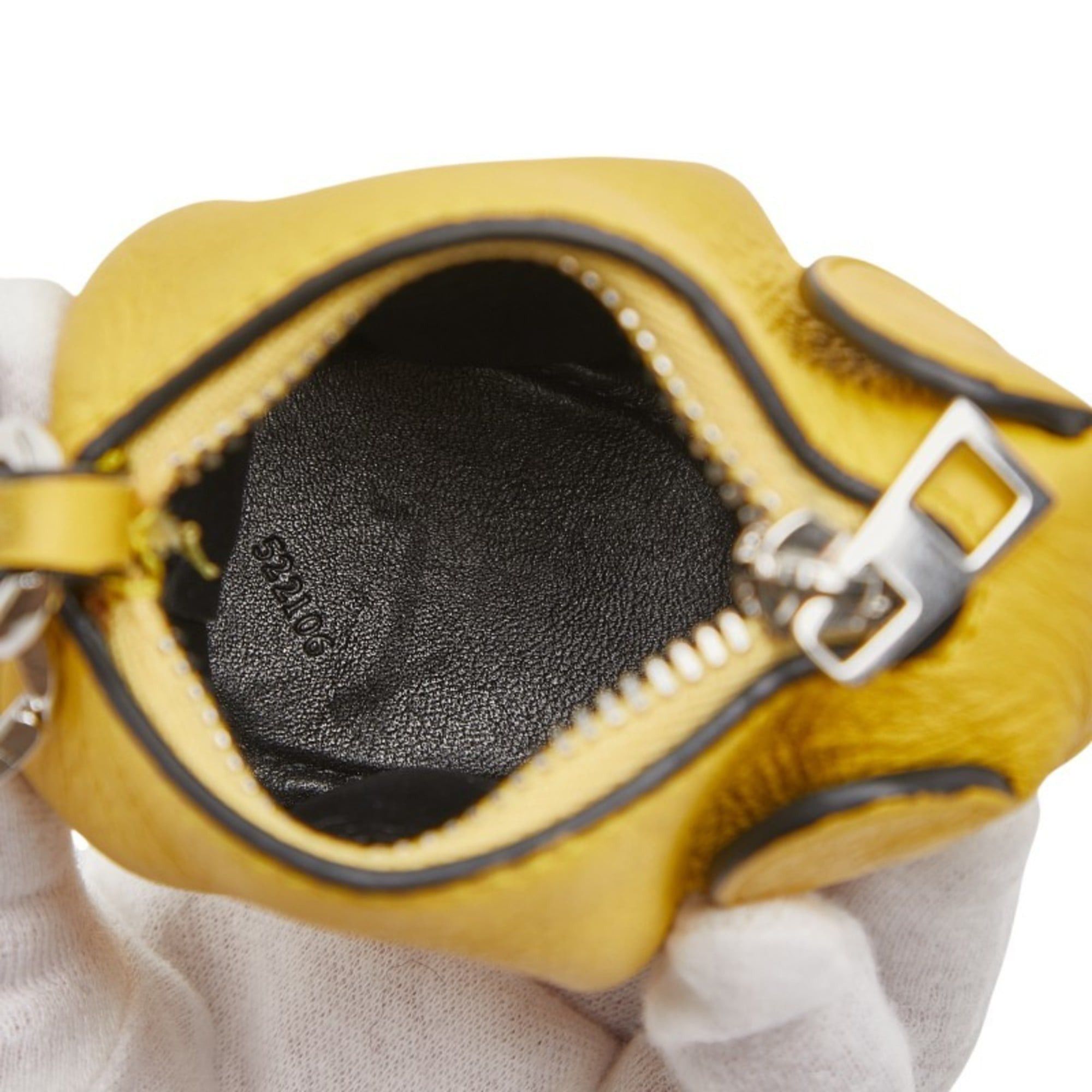 Loewe LOEWE Elephant Wallet/Coin Case Charm Key Ring Yellow Leather Women's Size ONE SIZE - 6 Thumbnail
