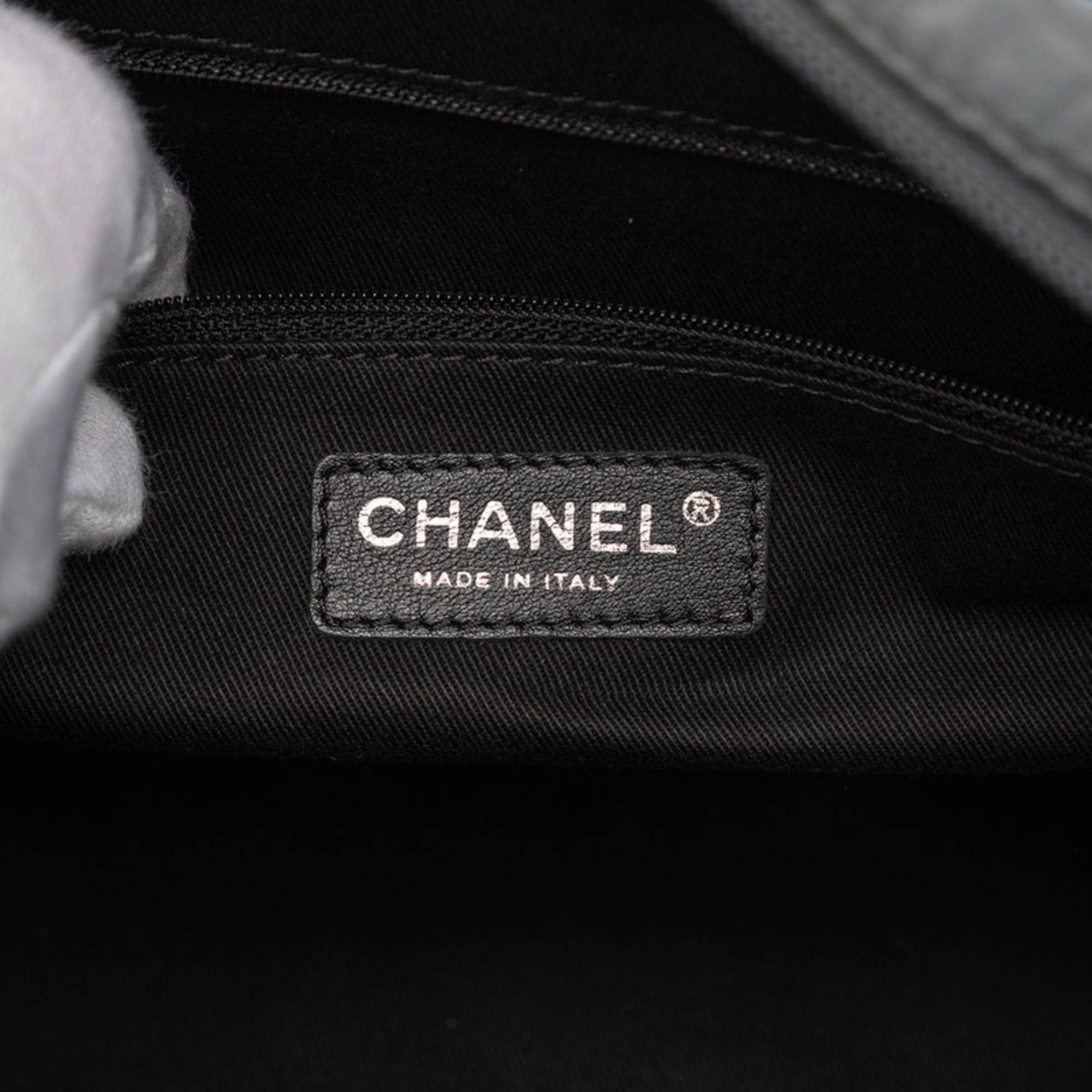 Chanel Chanel Paris-New York Line Coco Mark Boston Bag Handbag Gray Nylon Leather Women's CHANEL Size ONE SIZE - 5 Thumbnail