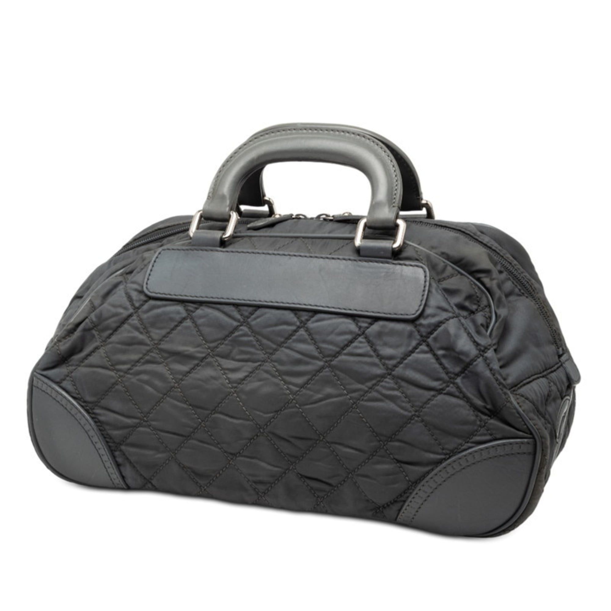 Chanel Chanel Paris-New York Line Coco Mark Boston Bag Handbag Gray Nylon Leather Women's CHANEL Size ONE SIZE - 2 Thumbnail