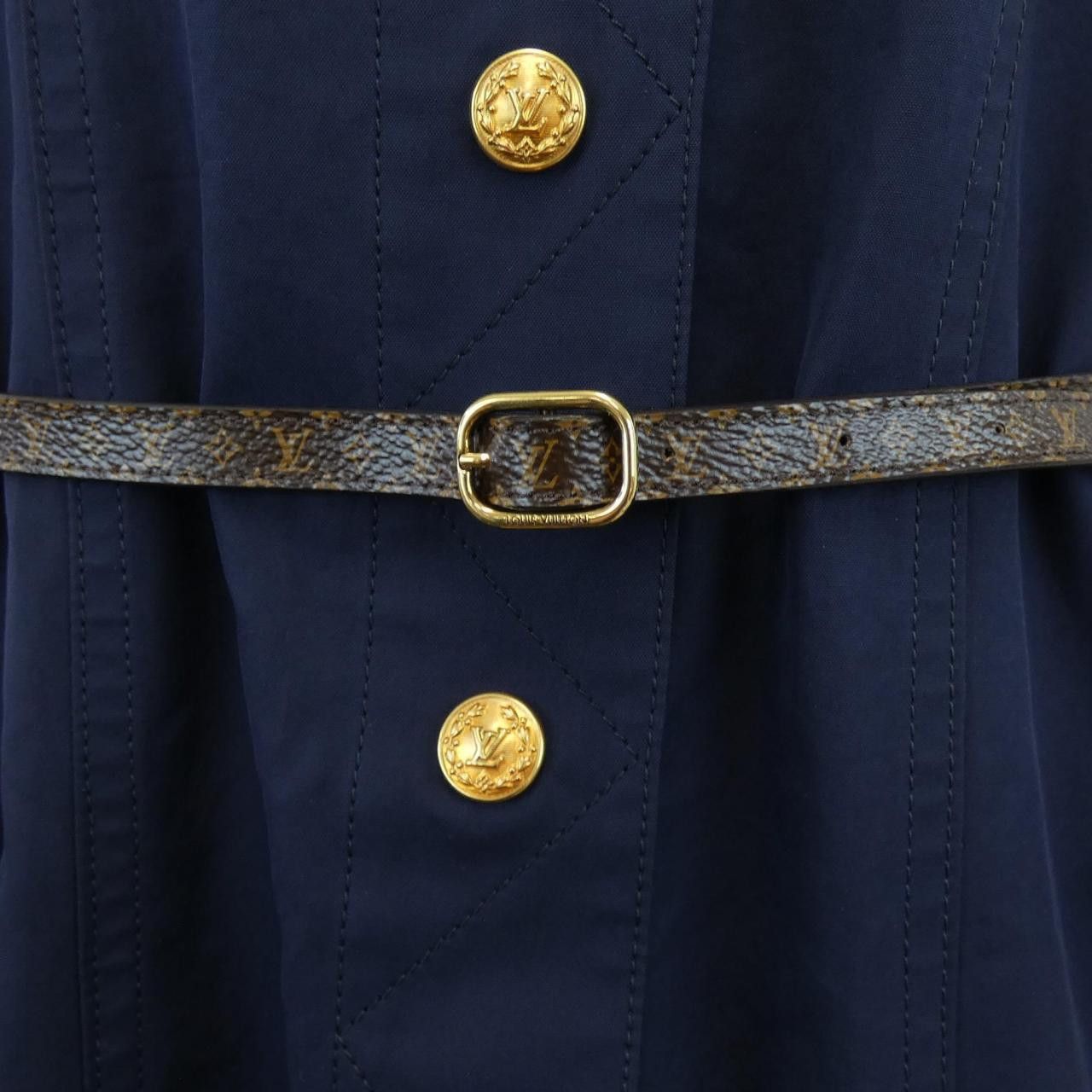 Louis Vuitton Louis Vuitton Louis Vuitton Uniform Detail Dress Textile Dresses FMDR38JH4 DUTY FREE for USA Size ONE SIZE - 7 Thumbnail