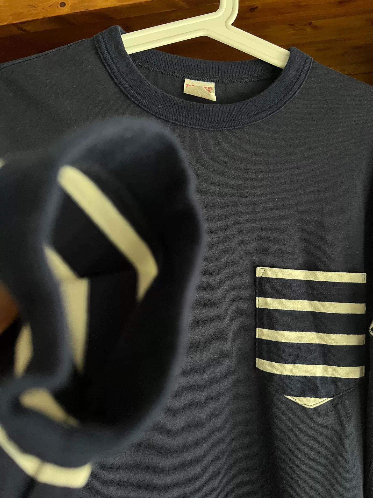 Porter Classic Blue Dyed Striped Sweatshirt with Pocket Size US L / EU 52-54 / 3 - 5 Thumbnail