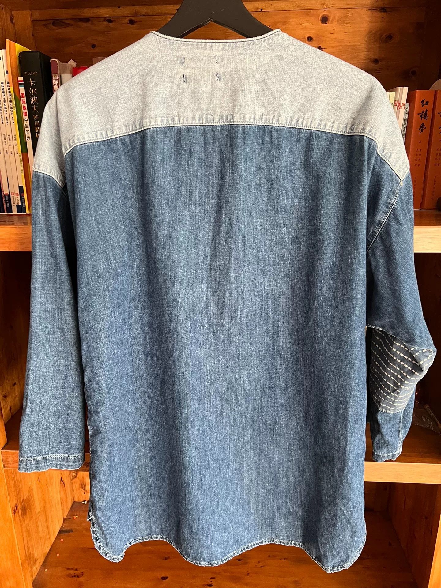 RRL Ralph Lauren Vintage Denim Patchwork Shirt Size US S / EU 44-46 / 1 - 7 Thumbnail