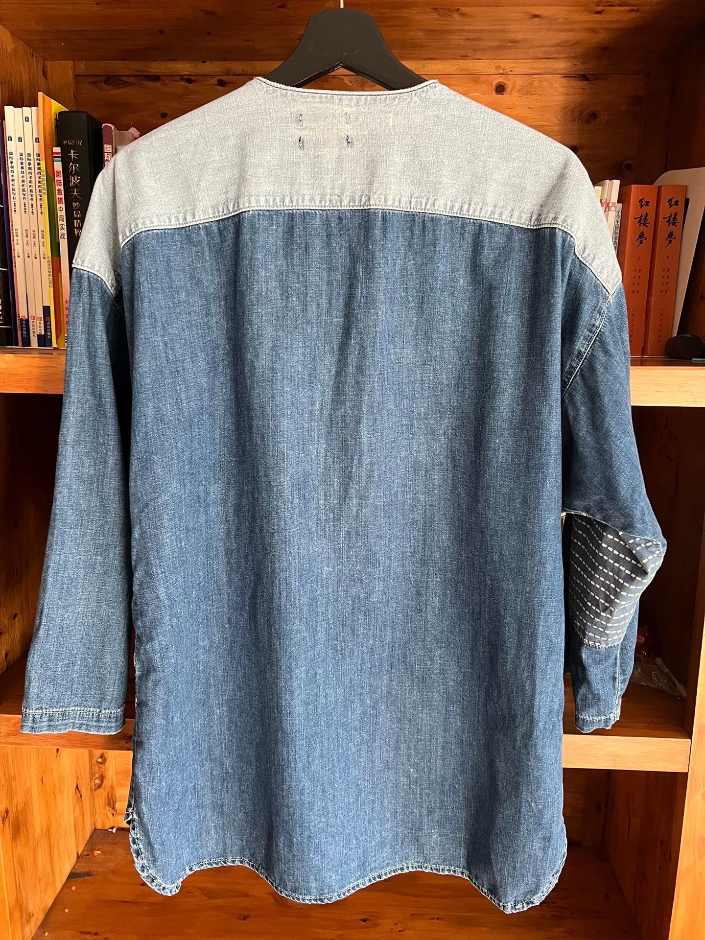 RRL Ralph Lauren Vintage Denim Patchwork Shirt Size US S / EU 44-46 / 1 - 6 Thumbnail