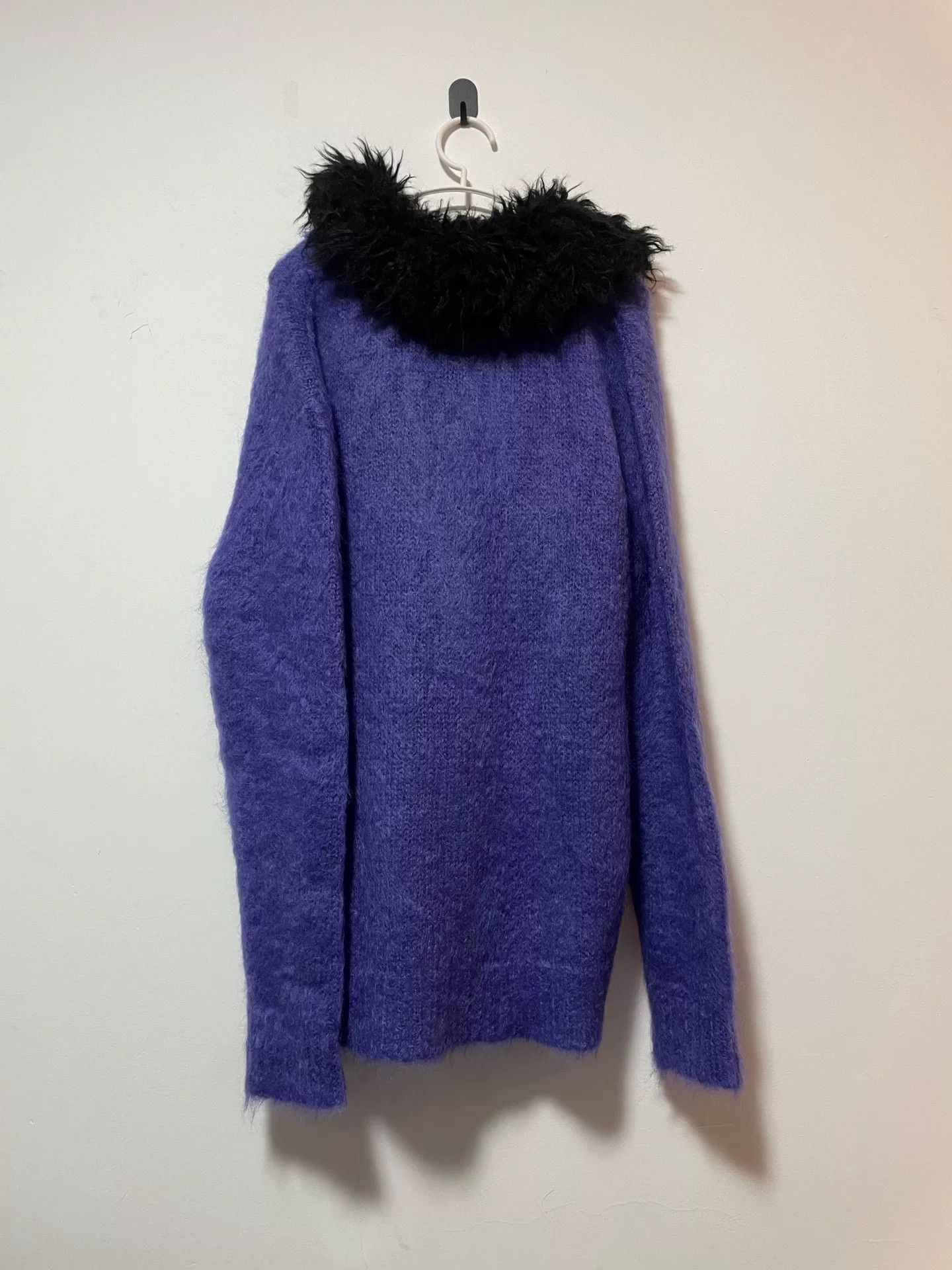 Marni Marni Mohair Blend Cardigan with Fur Collar Size L / US 10 / IT 46 - 2 Thumbnail