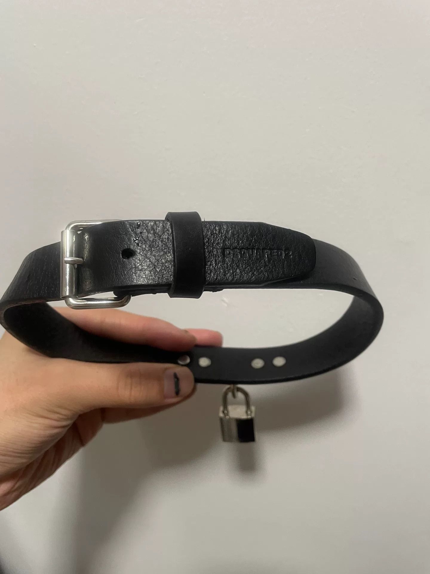 Dsquared2 Dsquared2 Leather Lock Choker Necklace Size ONE SIZE - 2 Thumbnail