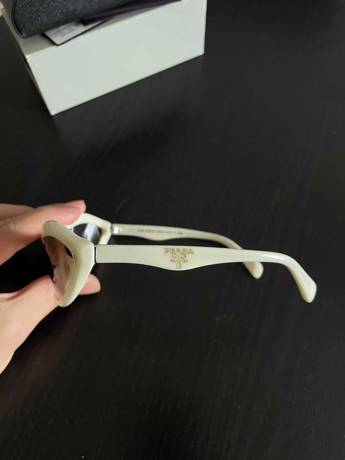 Prada Prada White Asymmetric Sunglasses Size ONE SIZE - 2 Thumbnail
