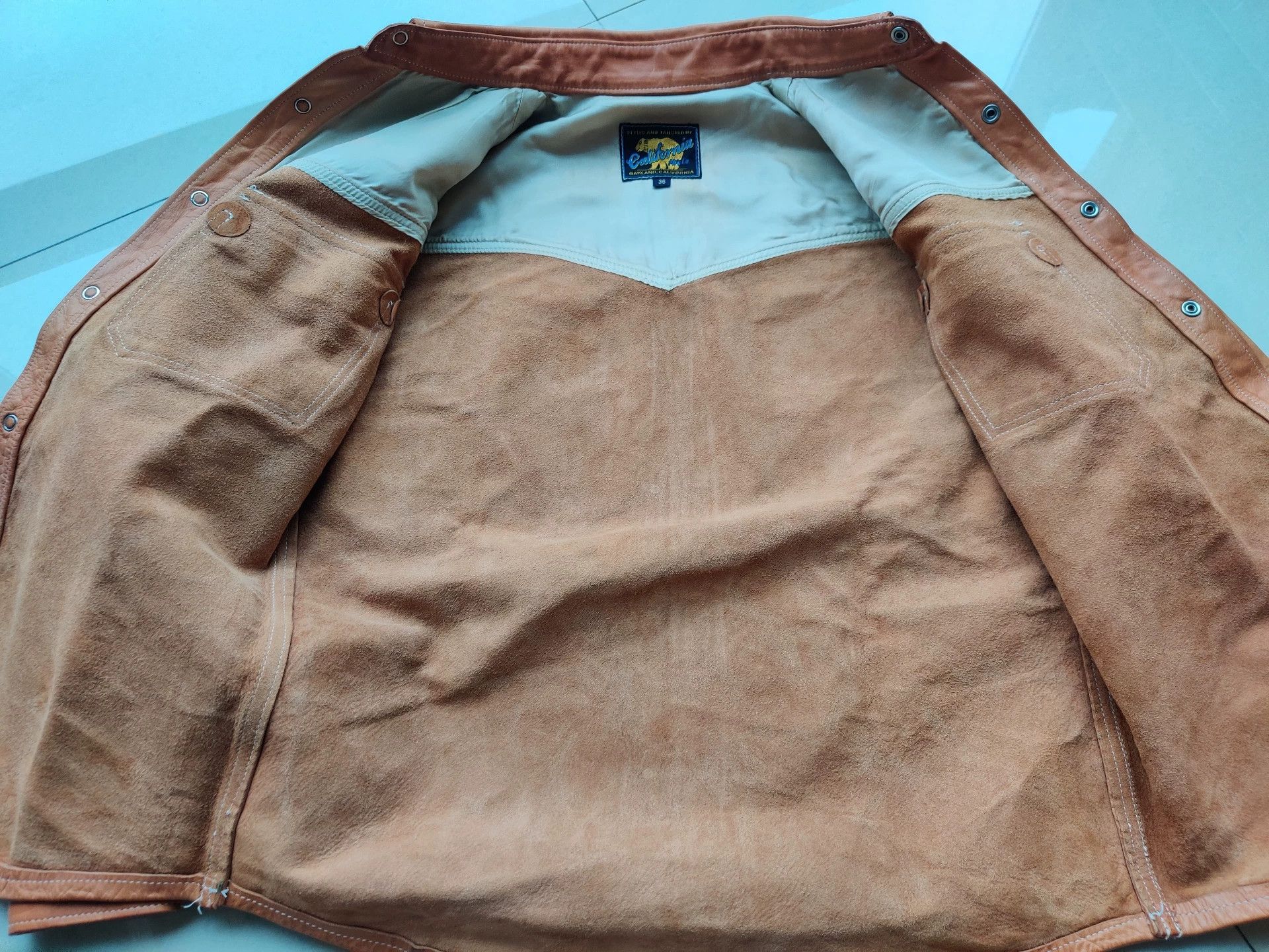 California Republic California Bear Leather Shirt Size 36 Size US M / EU 48-50 / 2 - 6 Thumbnail