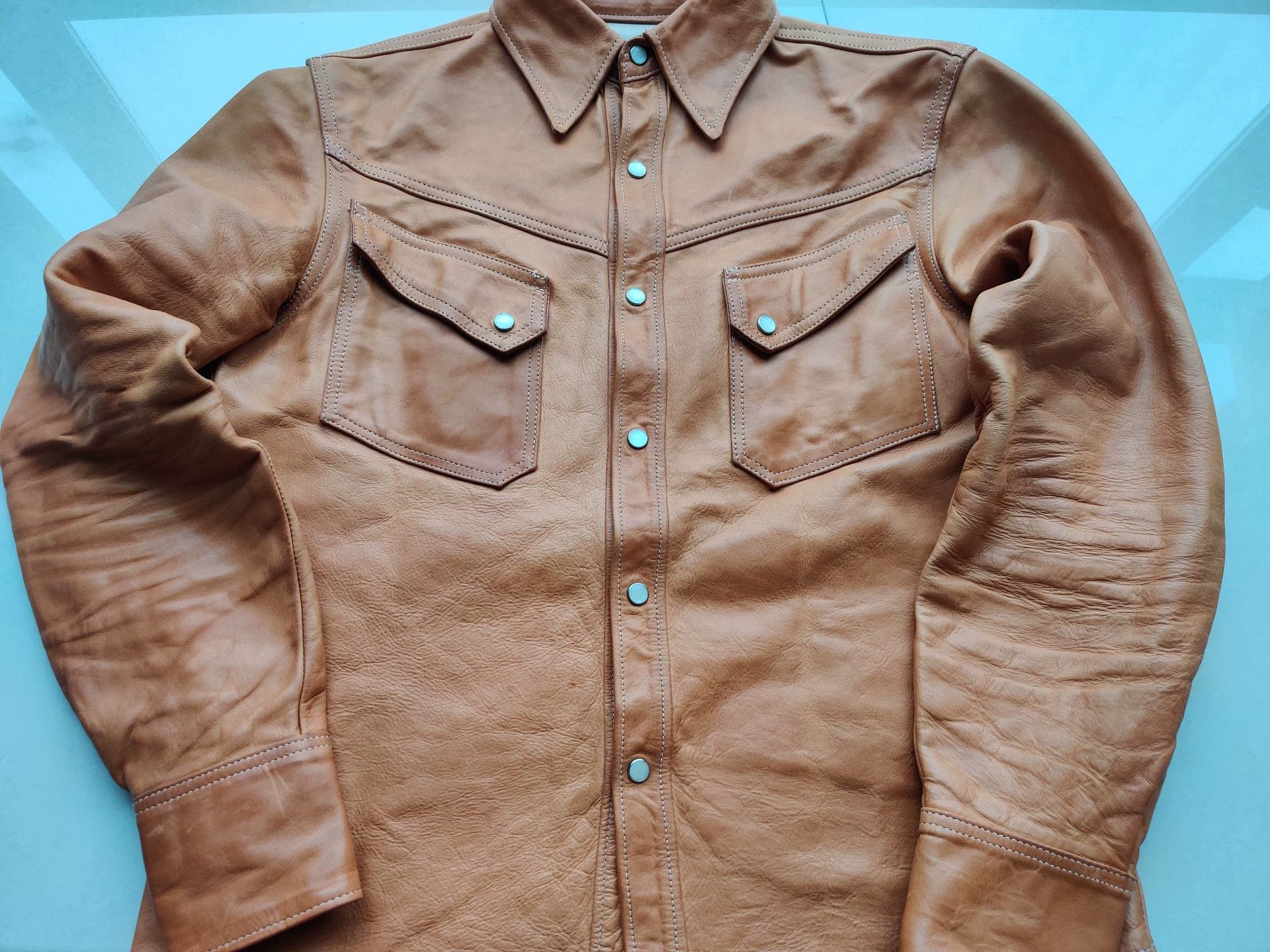 California Republic California Bear Leather Shirt Size 36 Size US M / EU 48-50 / 2 - 4 Thumbnail