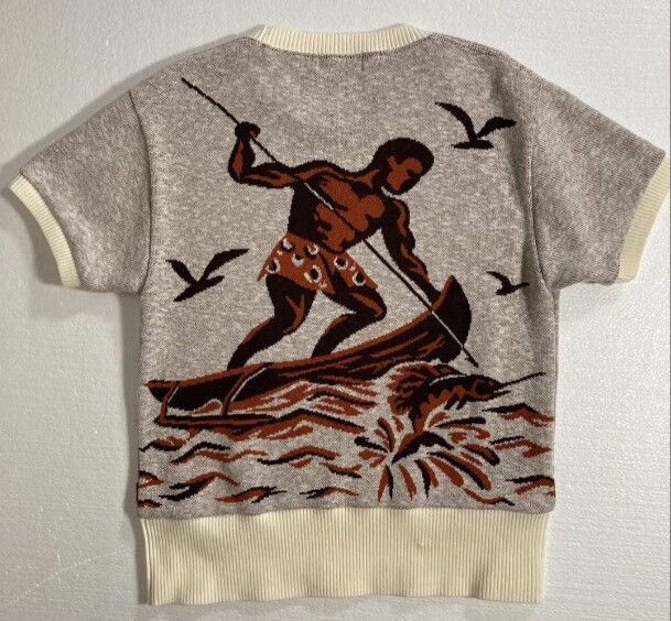 At Last & Co Timeworn Knitted Fishing Graphic Sweater Size US XS / EU 42 / 0 - 2 Thumbnail