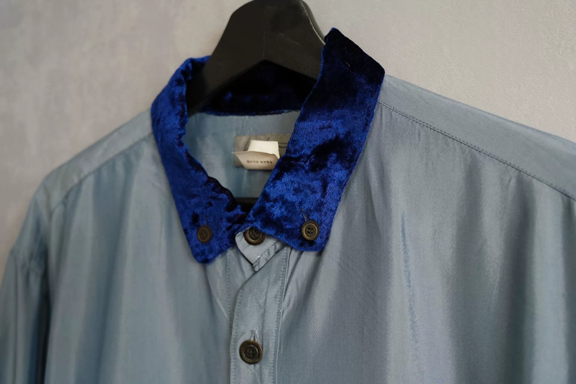 Yohji Yamamoto Yohji Yamamoto Velvet-Collar Shirt Size US XS / EU 42 / 0 - 4 Thumbnail