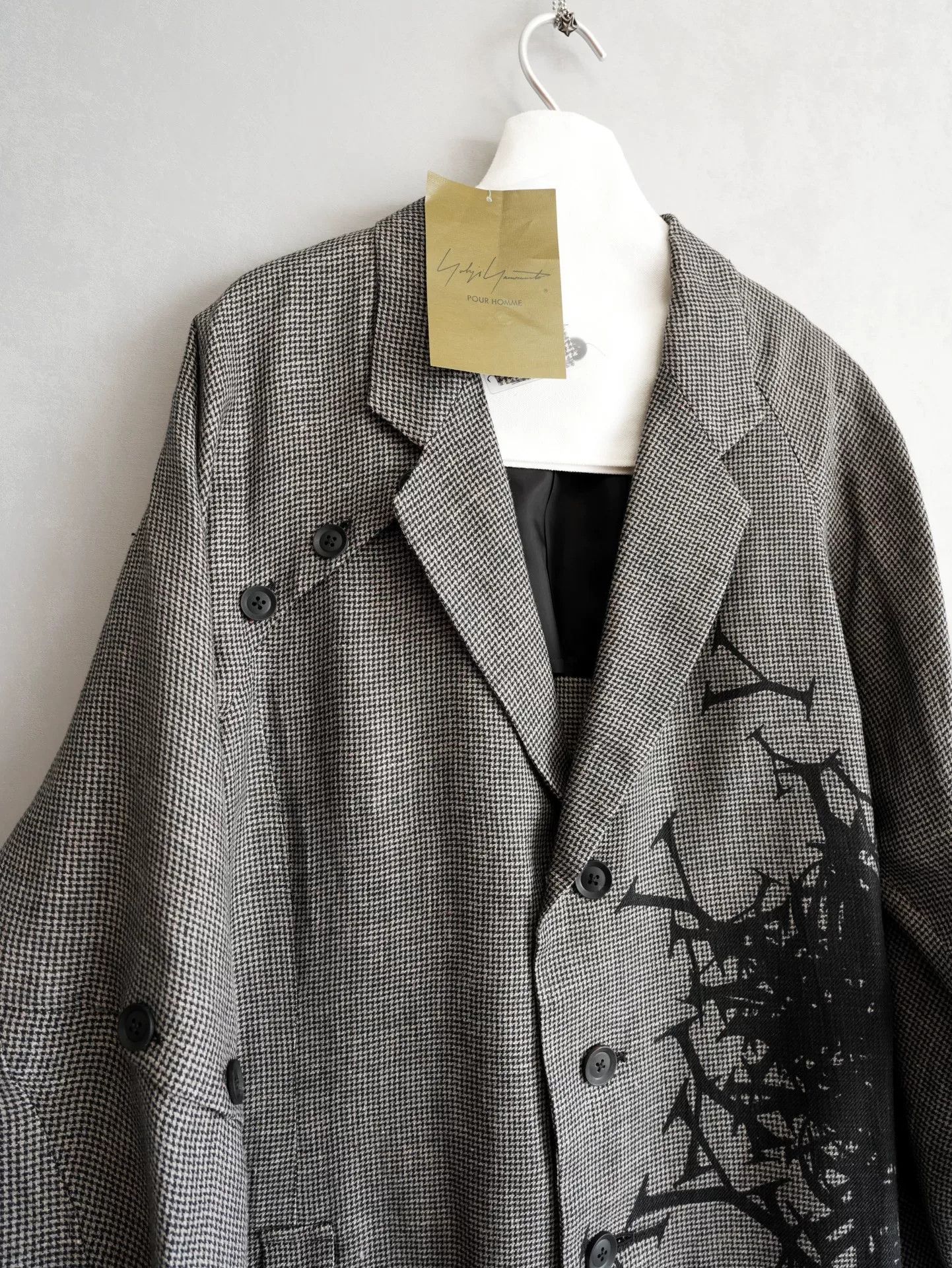 Yohji Yamamoto Yohji Yamamoto Houndstooth Pattern Coat Size US L / EU 52-54 / 3 - 5 Thumbnail