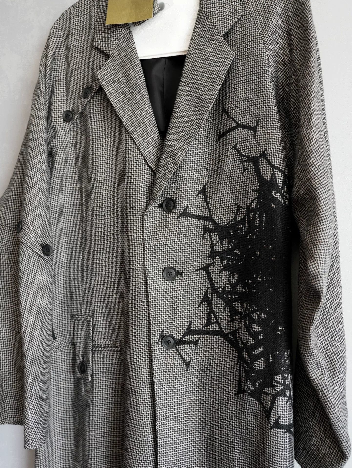 Yohji Yamamoto Yohji Yamamoto Houndstooth Pattern Coat Size US L / EU 52-54 / 3 - 6 Thumbnail
