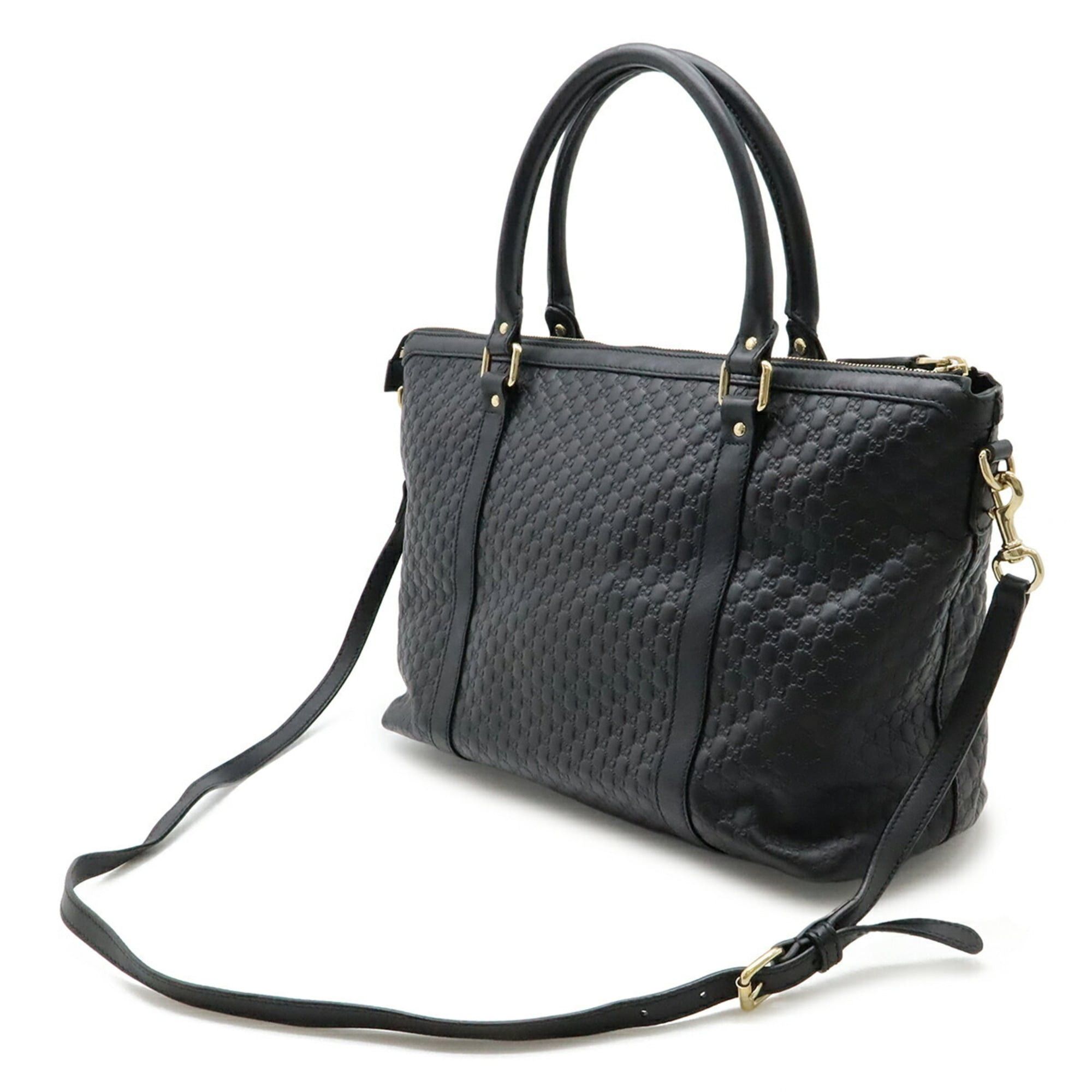 Gucci GUCCI Micro Guccissima Tote Bag Shoulder Leather Black 449655 Size ONE SIZE - 3 Thumbnail