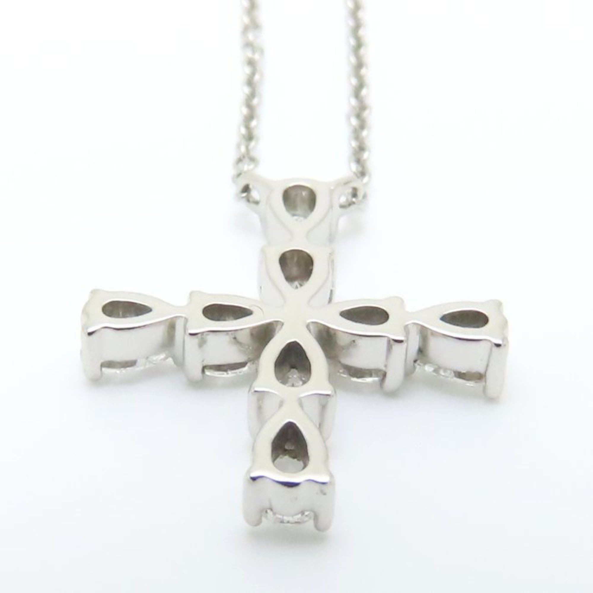 Harry Winston Harry Winston Pear-Shaped Mini Cross Necklace with Diamonds in Pt950 Platinum for Women, PEDPREMCPM 294798 Size ONE SIZE - 5 Thumbnail