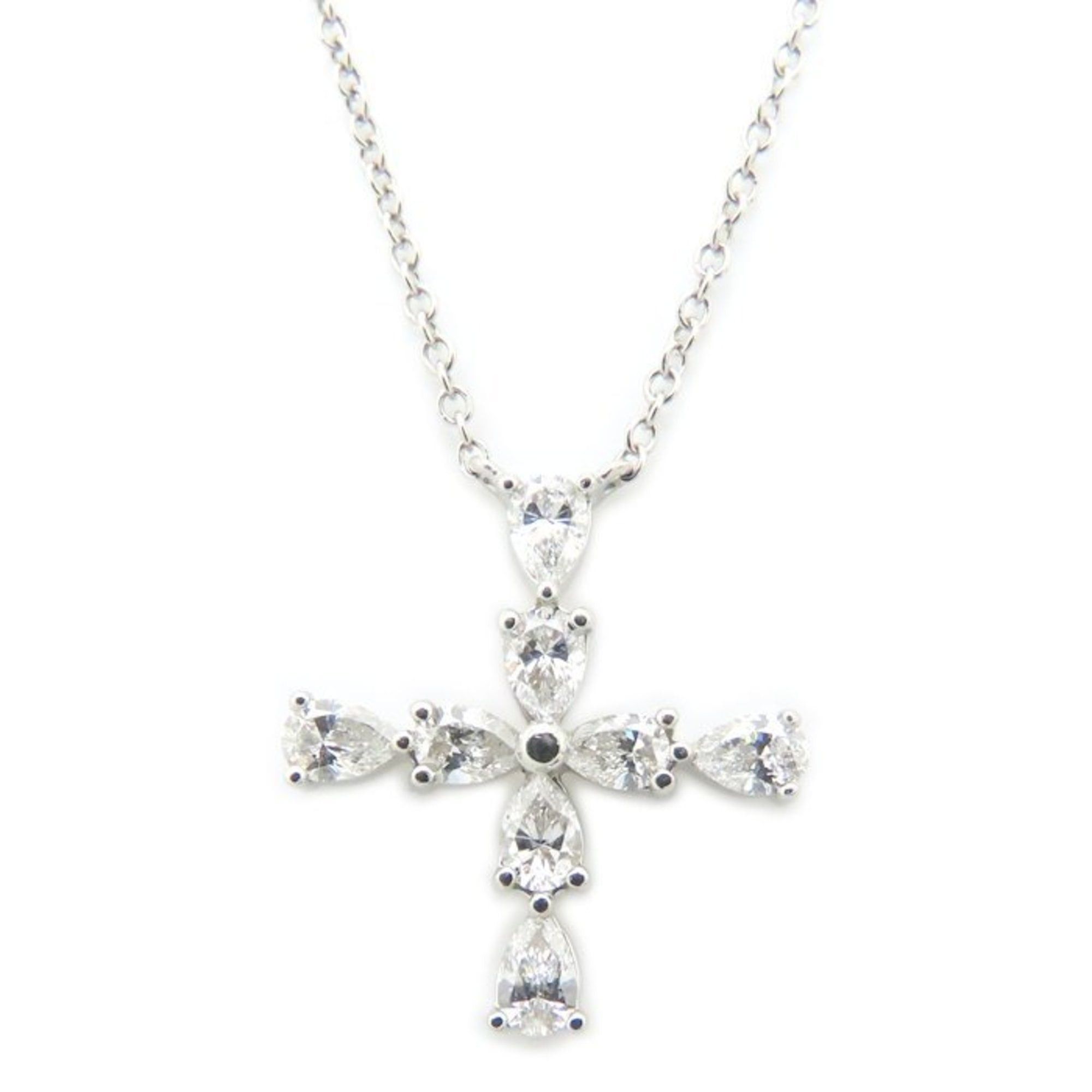 Harry Winston Harry Winston Pear-Shaped Mini Cross Necklace with Diamonds in Pt950 Platinum for Women, PEDPREMCPM 294798 Size ONE SIZE - 2 Thumbnail