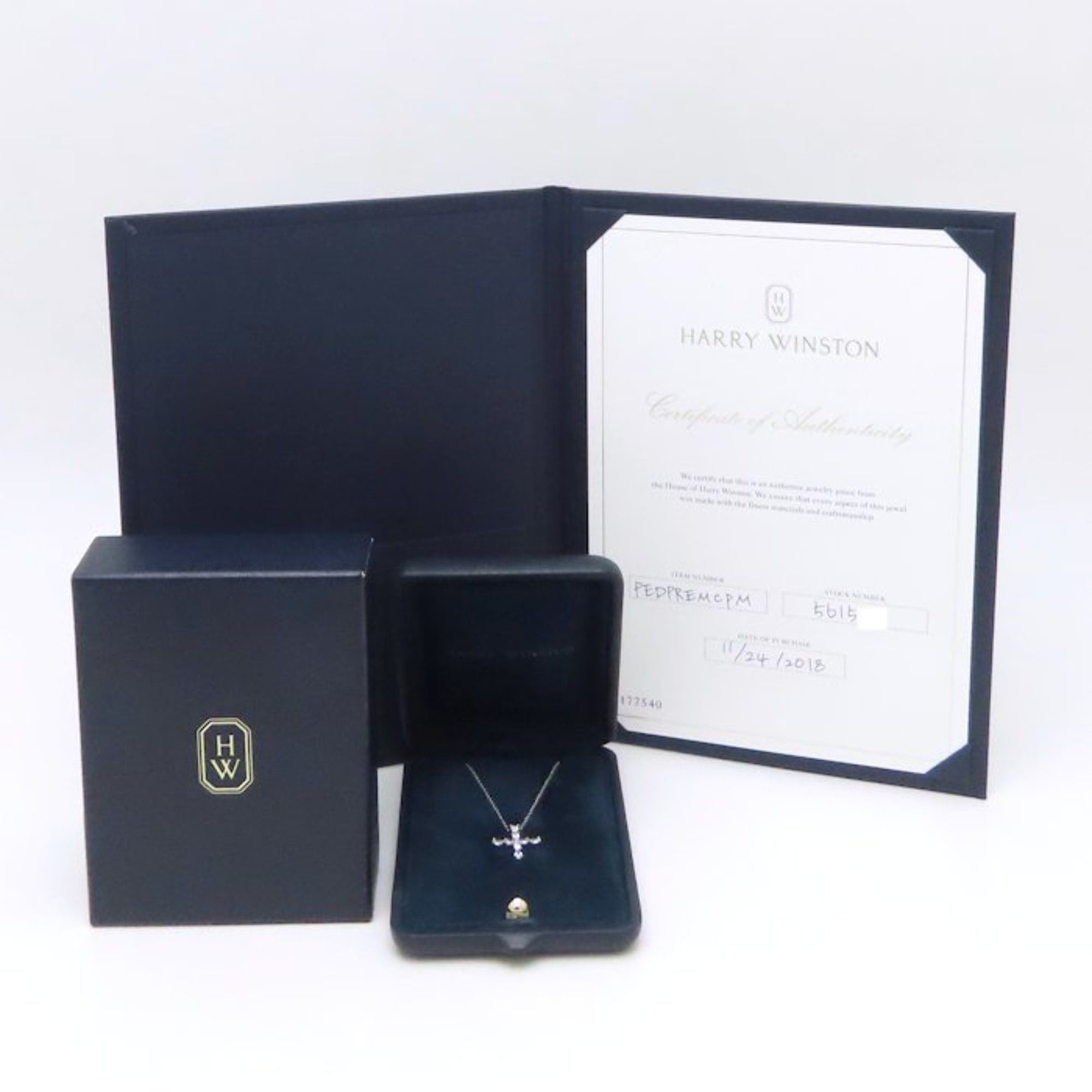 Harry Winston Harry Winston Pear-Shaped Mini Cross Necklace with Diamonds in Pt950 Platinum for Women, PEDPREMCPM 294798 Size ONE SIZE - 10 Thumbnail