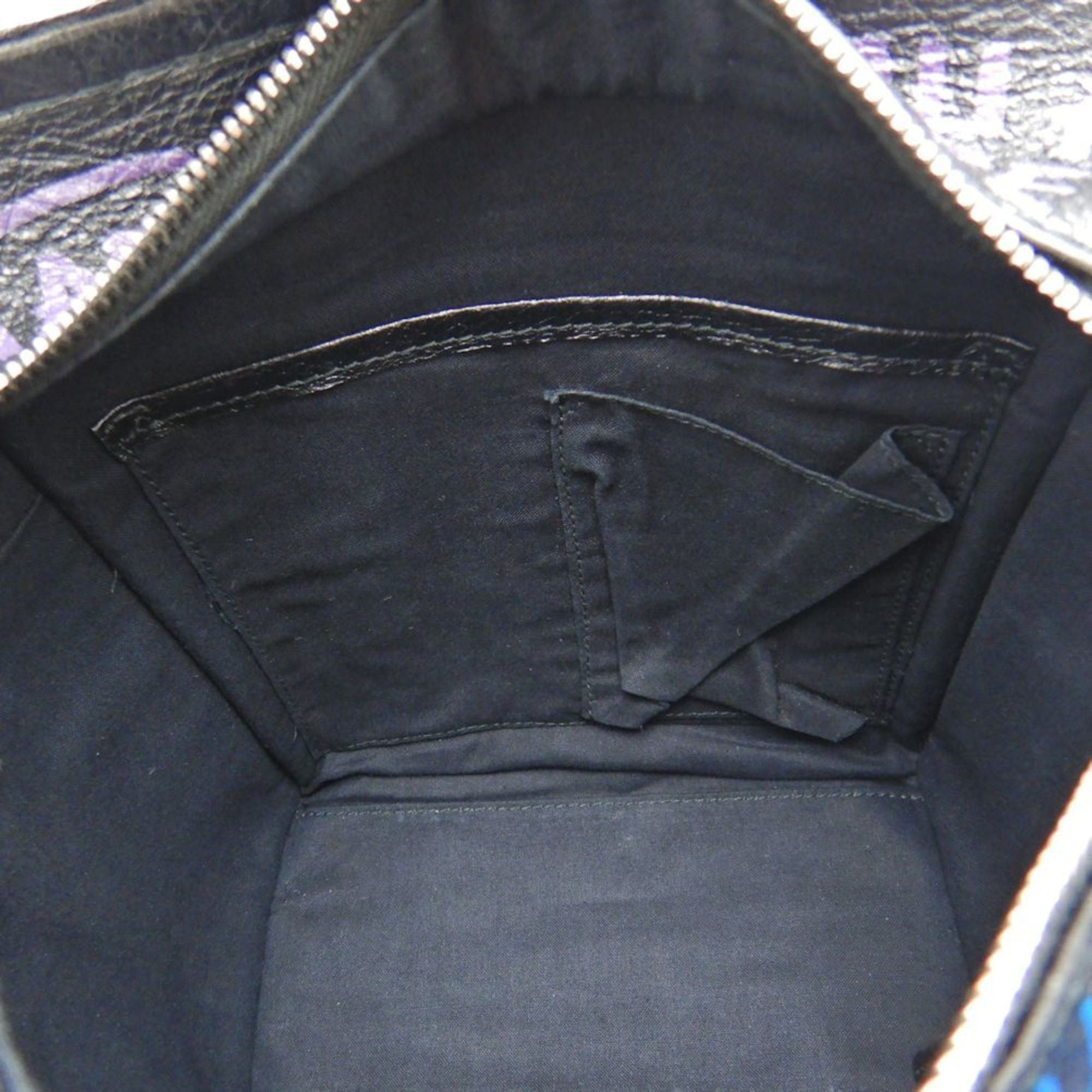 Balenciaga BALENCIAGA Bazaar Shopper XS 513989 Handbag Graffiti Leather Black Blue 251539 Size ONE SIZE - 9 Thumbnail