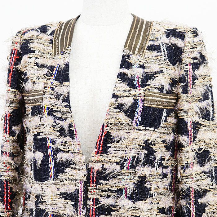 Other Other HIROKO KOSHINO Metallic Tweed Collarless Jacket Textile Outerwear DUTY FREE for USA Size ONE SIZE - 2 Thumbnail