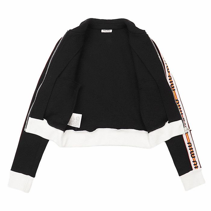 Miu Miu Miu Miu Miu Miu Jersey Cropped Jacket Cotton Polyamide Jacket Textile Outerwear DUTY FREE for USA Size ONE SIZE - 8 Thumbnail