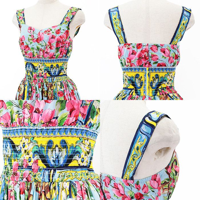 Dolce & Gabbana Dolce & Gabbana Dolce&Gabbana Cotton Dress Textile Dresses F6JS7T DUTY FREE for USA Size ONE SIZE - 4 Thumbnail