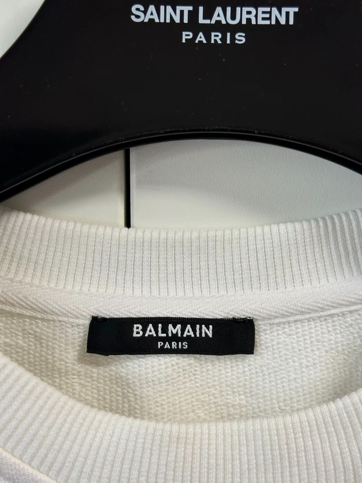Balmain balmain white logo sweatshirt with plush texture Size US M / EU 48-50 / 2 - 5 Thumbnail