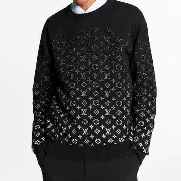 Louis Vuitton louis vuitton knitted black sweater with logo Size US M / EU 48-50 / 2 - 6 Thumbnail