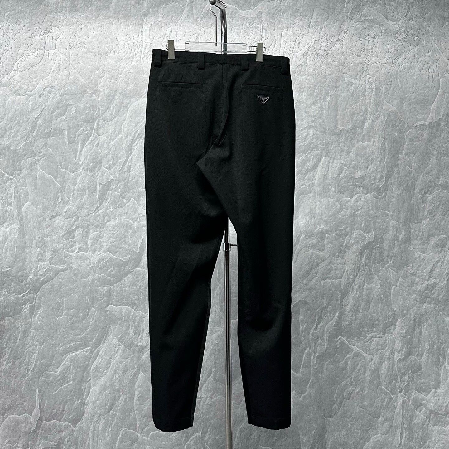 Prada Prada Wool-Blend Trousers with Metal Triangle Logo Size US 27 - 4 Thumbnail