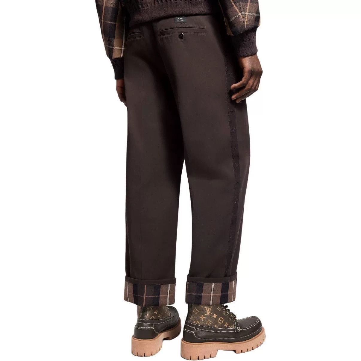 Louis Vuitton brown lv denim pants with checkered hem Size US 36 / EU 52 - 7 Thumbnail