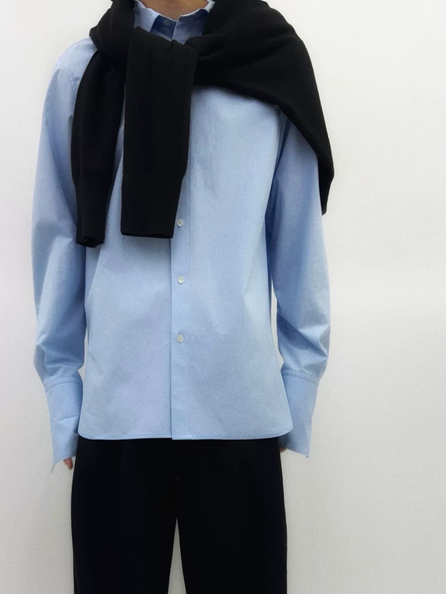 Vuja De blue double cuff shirt in cotton poplin Size US M / EU 48-50 / 2 - 8 Thumbnail