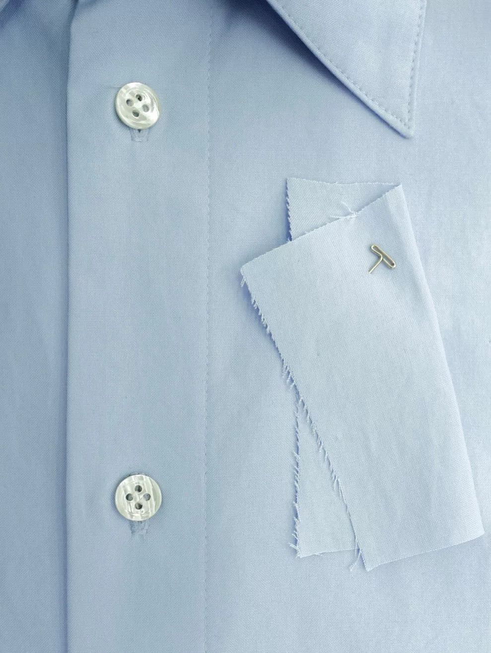 Vuja De blue double cuff shirt in cotton poplin Size US M / EU 48-50 / 2 - 9 Thumbnail