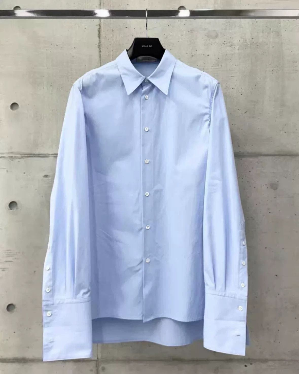 Vuja De blue double cuff shirt in cotton poplin Size US M / EU 48-50 / 2 - 4 Thumbnail