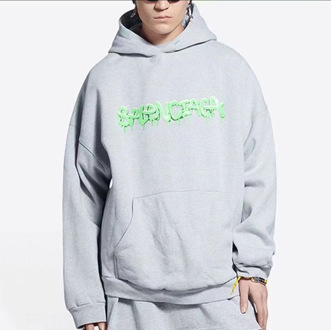 Balenciaga balenciaga logo hoodie with slime colorway Size US M / EU 48-50 / 2 - 3 Thumbnail