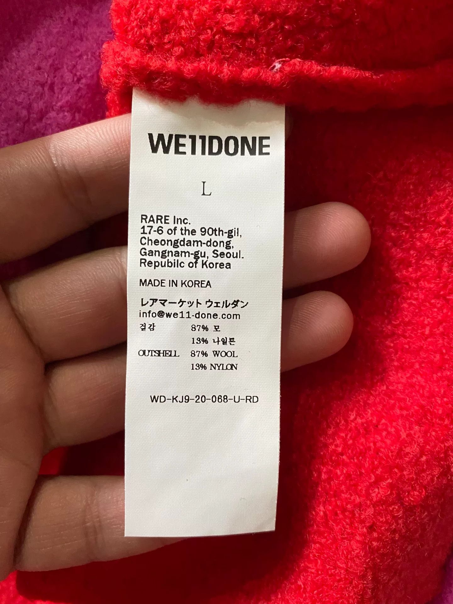 WE11DONE red and pink knit cardigan with logo Size M / US 6-8 / IT 42-44 - 5 Thumbnail