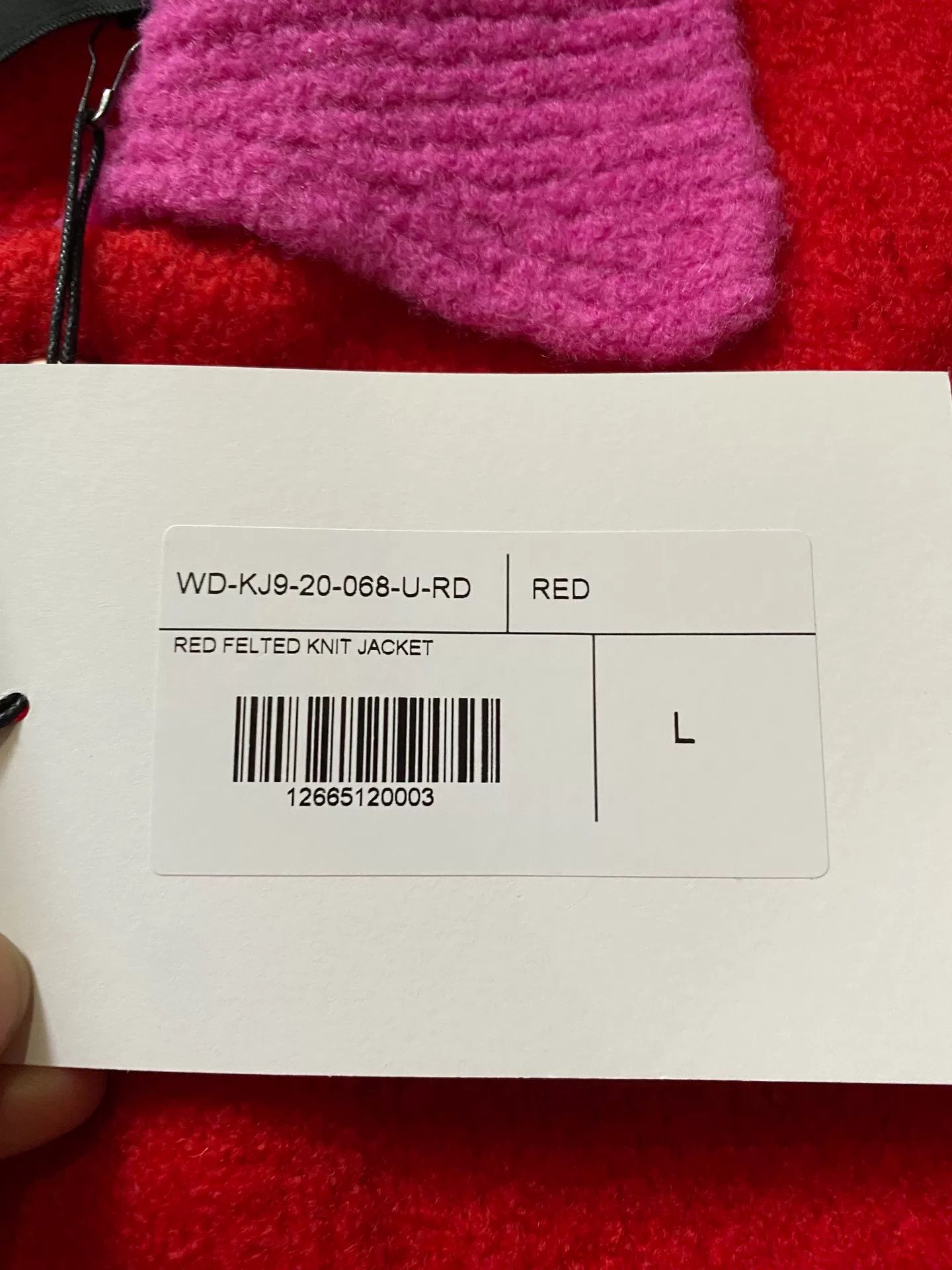 WE11DONE red and pink knit cardigan with logo Size M / US 6-8 / IT 42-44 - 4 Thumbnail