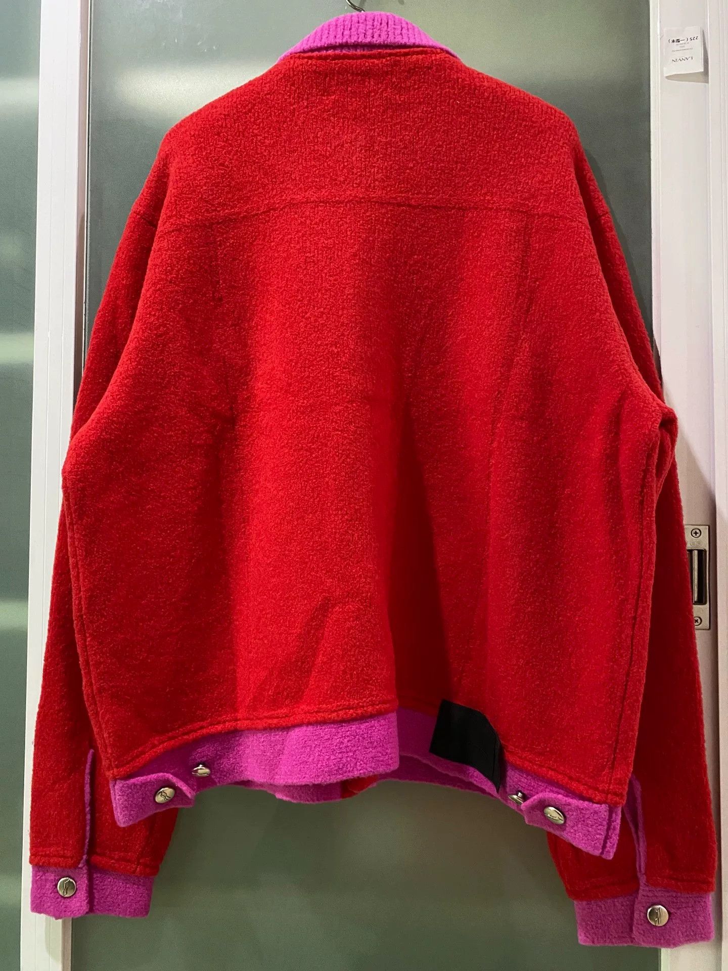 WE11DONE red and pink knit cardigan with logo Size M / US 6-8 / IT 42-44 - 2 Thumbnail