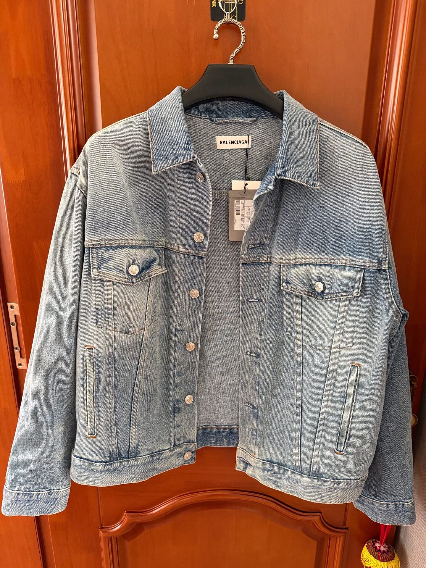 Balenciaga balenciaga rhinestone logo denim jacket Size US XS / EU 42 / 0 - 2 Thumbnail