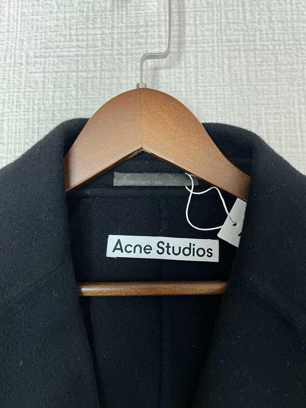 Black Double-Breasted Acne Coat