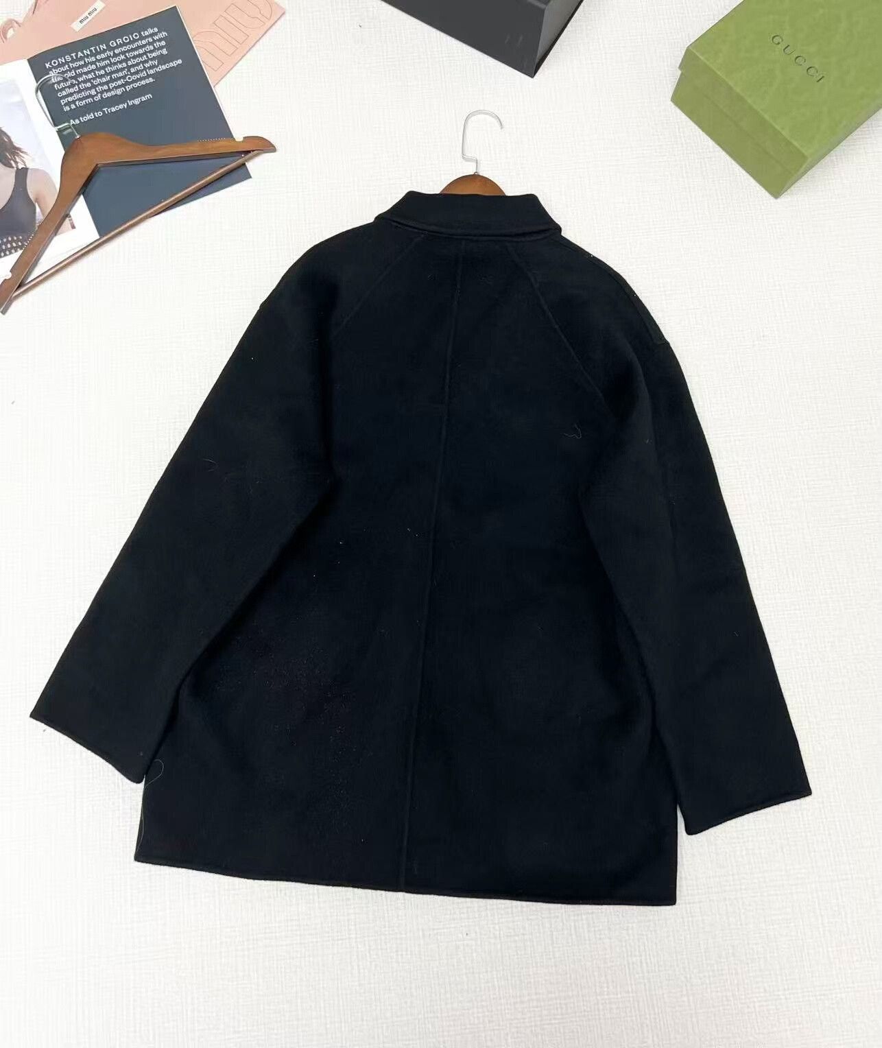 Black Double-Breasted Acne Coat