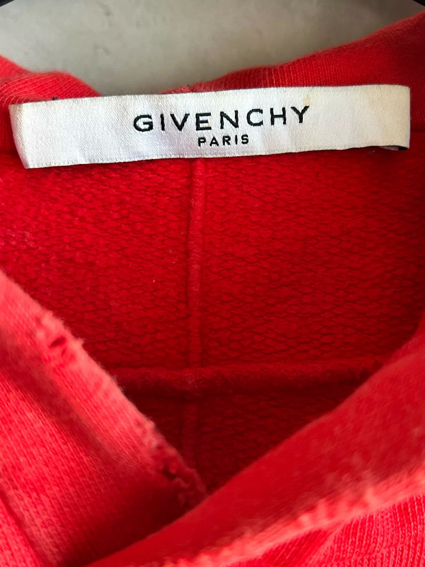 Givenchy Givenchy Red Logo Hooded Sweatshirt Size US M / EU 48-50 / 2 - 3 Thumbnail