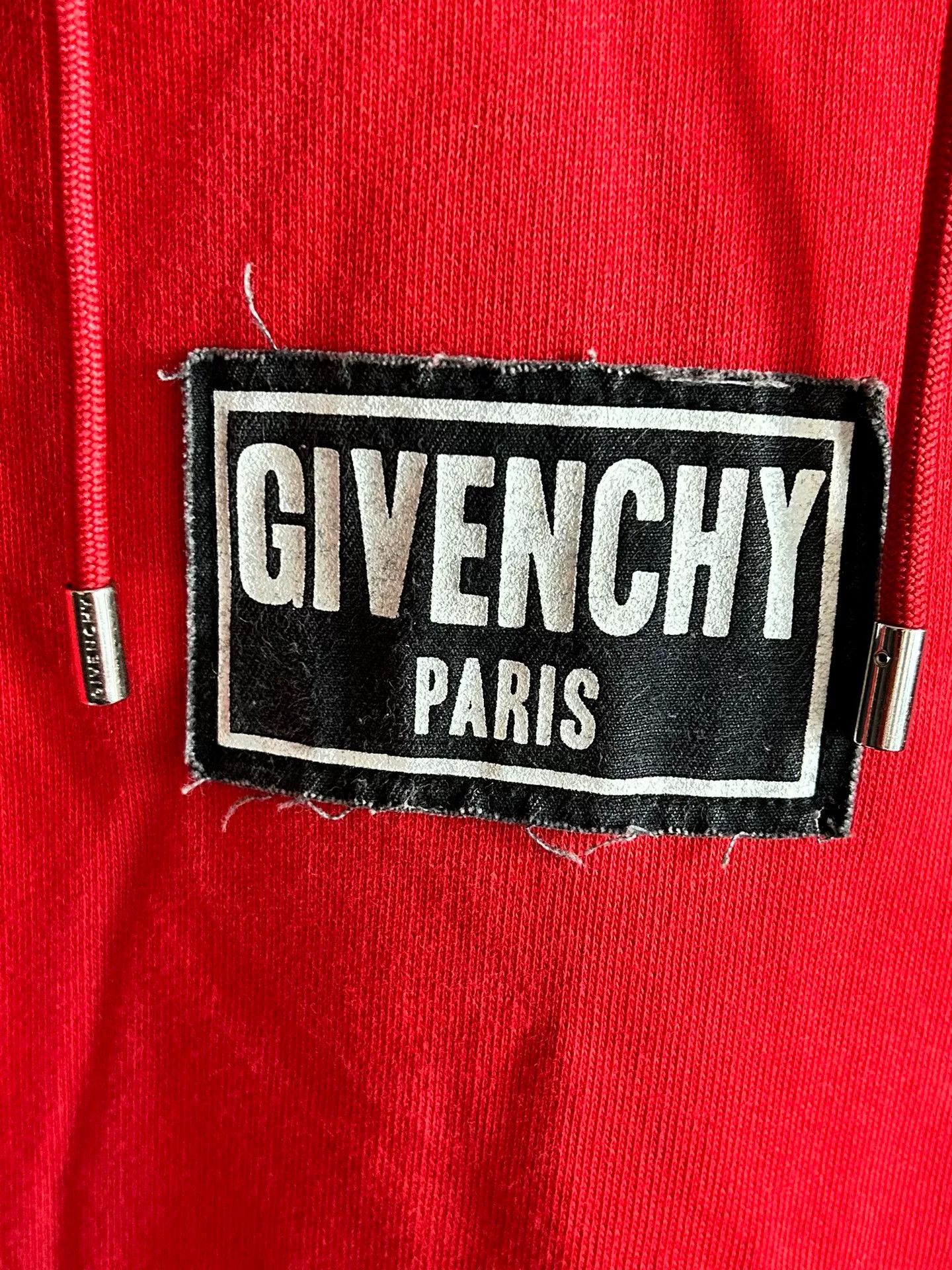 Givenchy Givenchy Red Logo Hooded Sweatshirt Size US M / EU 48-50 / 2 - 4 Thumbnail