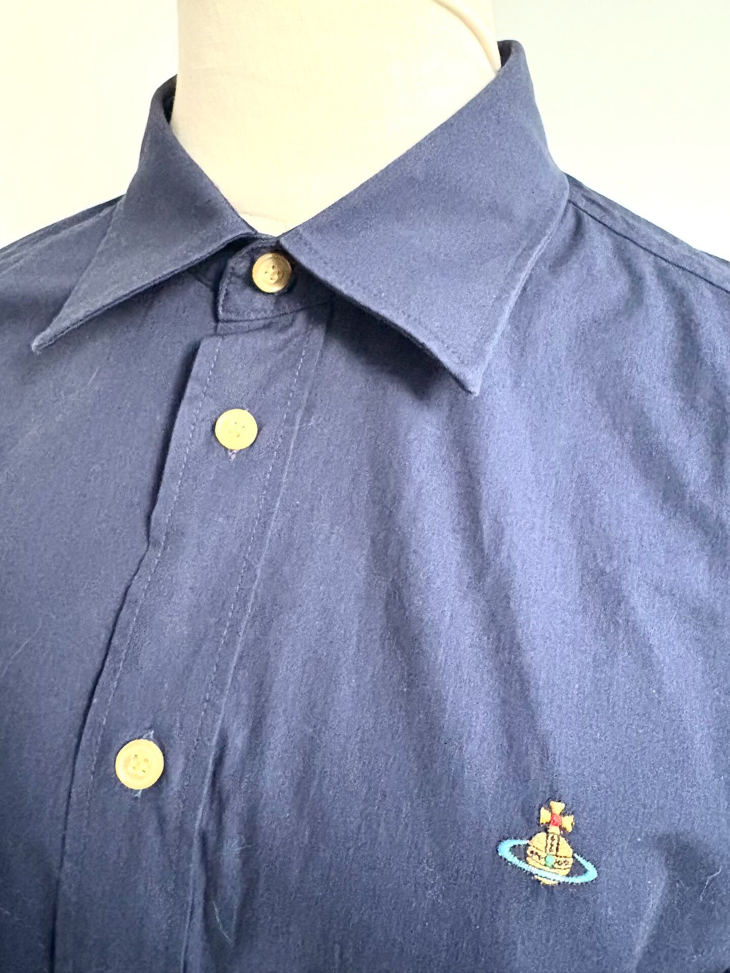 Vivienne Westwood Vivienne Westwood Navy Saturn Shirt Size US M / EU 48-50 / 2 - 5 Thumbnail