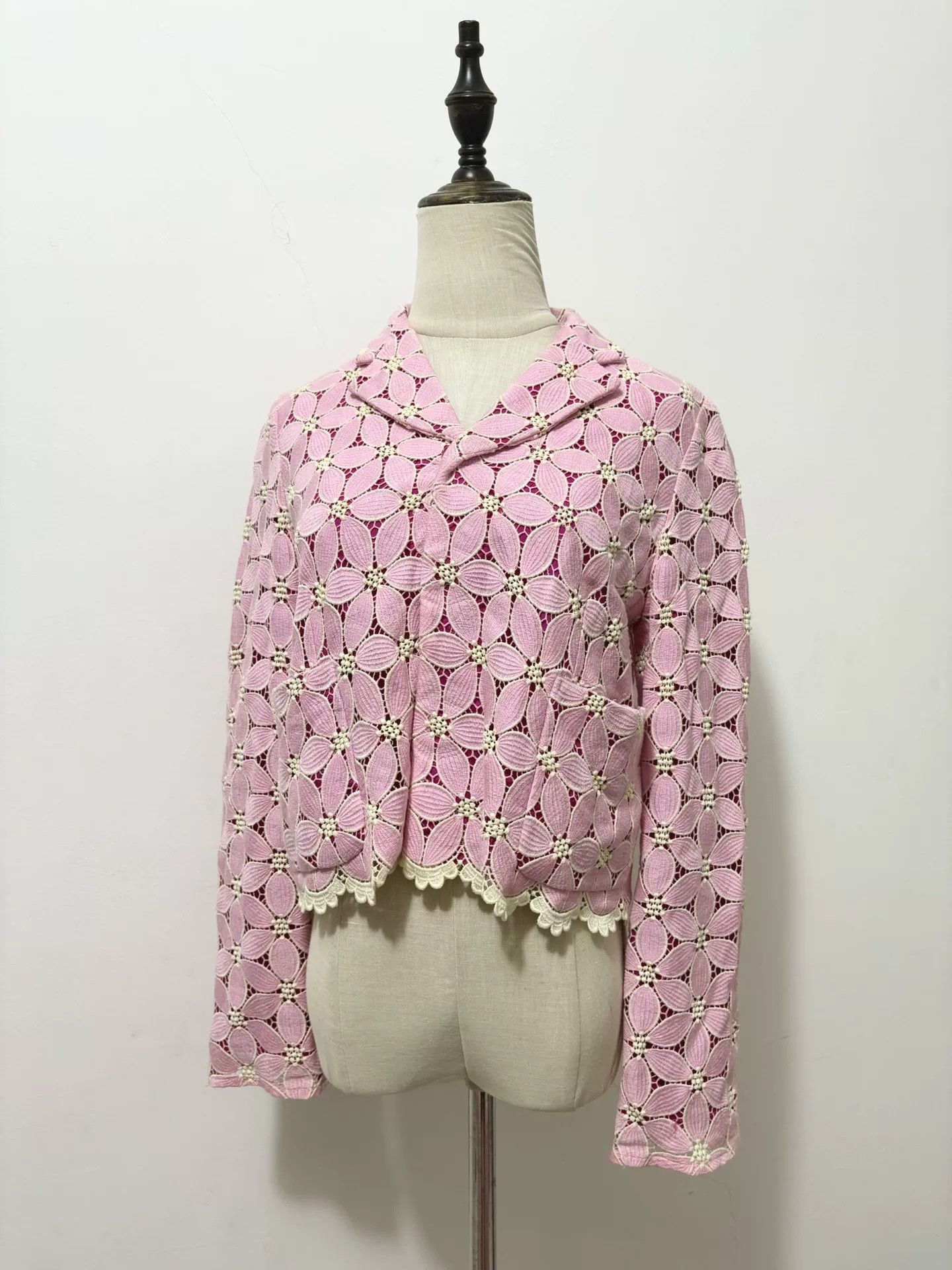 Vivienne Westwood Comme des Garçons Pink Floral Jacket Size L / US 10 / IT 46 - 2 Thumbnail