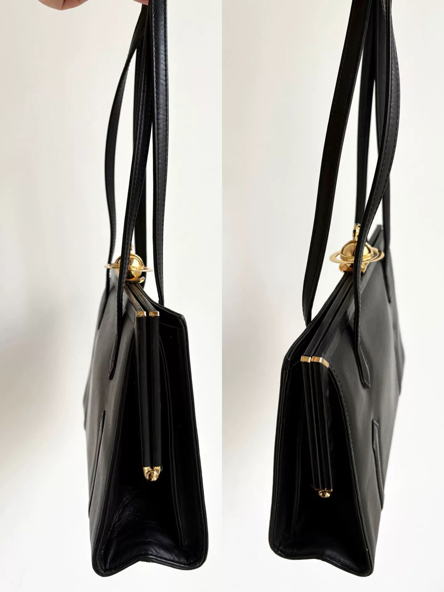 Vivienne Westwood Vivienne Westwood Black Saturn Shoulder Bag Size ONE SIZE - 3 Thumbnail